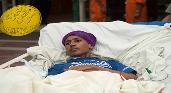 خروج یک تومور 55کیلویی از پای یک جوان 26ساله+تصاویر-خروج تومور عظیم‌الجثه از پای جوان هندی-غده در پای جوان هندی-تومور